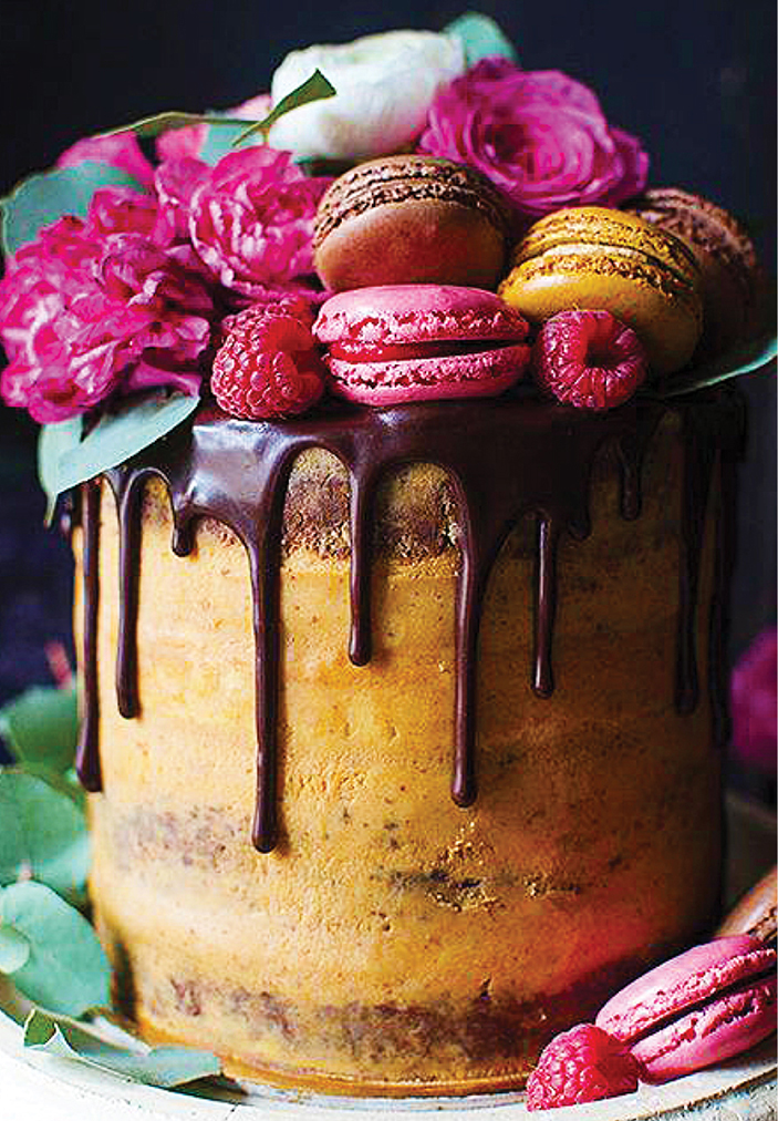 Cookies & Fruit Chocolate Cake